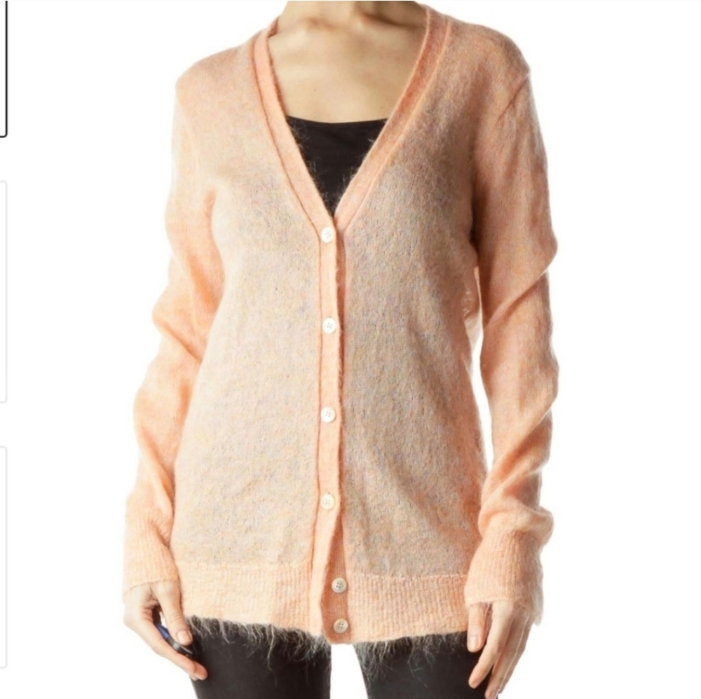 J. Crew Peach Mohair Cardigan Button Down Sweater sz XS *3/$30 Sale*